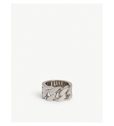 Shop Alexander Mcqueen Identity Chain Ring In Silver