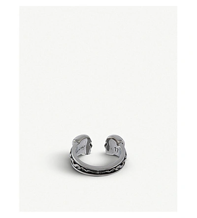 Shop Alexander Mcqueen Engraved Skull Silver Ring