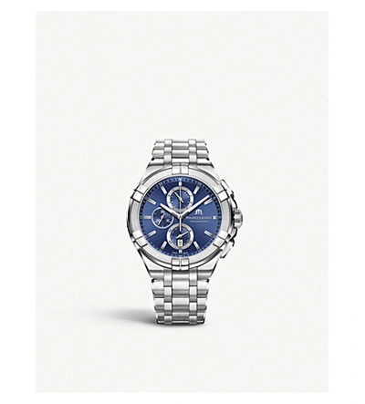 Shop Maurice Lacroix Ai1018-ss001-430-1 Aikon Chrono Stainless Steel Chronograph Watch In Silver