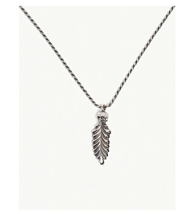 Shop Emanuele Bicocchi Sterling Silver Feather Pendant Necklace