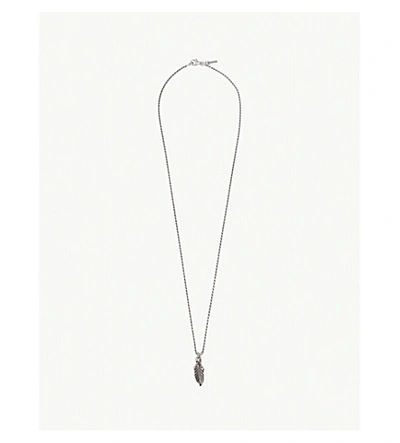 Shop Emanuele Bicocchi Sterling Silver Feather Pendant Necklace