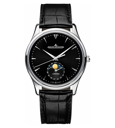 Shop Jaeger-lecoultre 1368470 Master Stainless-steel And Leather Watch