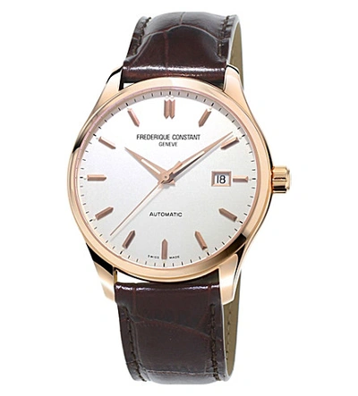 Shop Frederique Constant Fc-303mv5b4 Classic Index Rose Gold-plated And Stainless Steel Watch