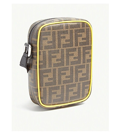 Shop Fendi Ff Coated Canvas Reporter Cross-body Bag In Brown