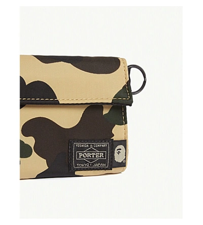 Shop A Bathing Ape Bape X Head Porter Camouflage Print Wallet In Yellow