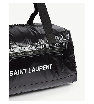 Shop Saint Laurent Branded Duffle Bag In Black