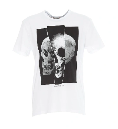 Shop Alexander Mcqueen Torn Skull T In White
