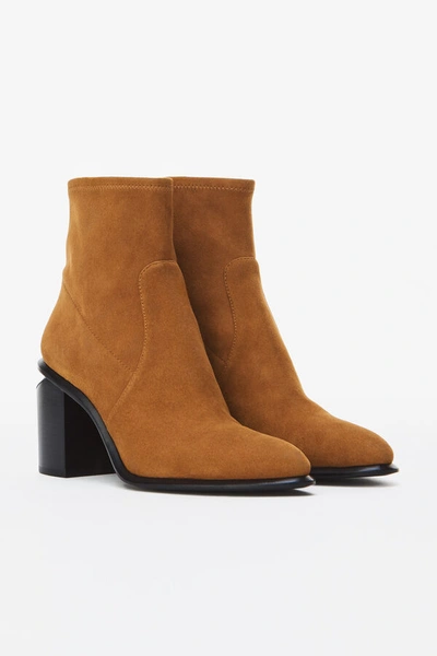 Shop Alexander Wang Anna Stretch Suede Boot In Ochre