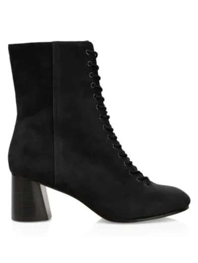 Shop Joie Reyan Lace-up Suede Ankle Boots In Black