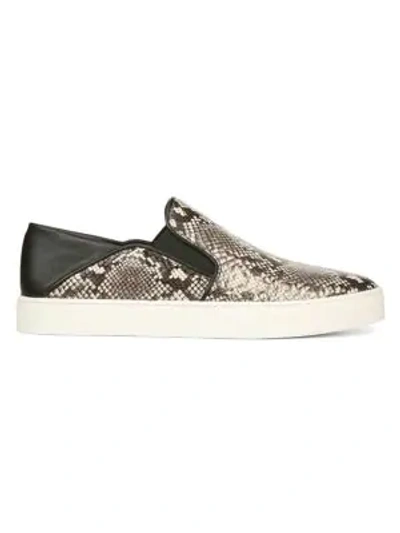 Shop Vince Women's Garvey Slip-on Python-embossed Leather Sneakers In Natural