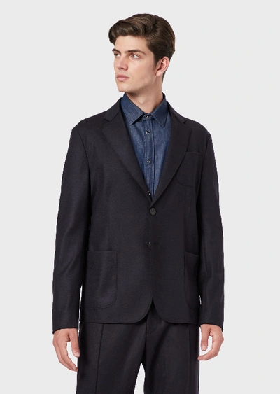 Shop Emporio Armani Casual Jackets - Item 41913992 In Navy Blue