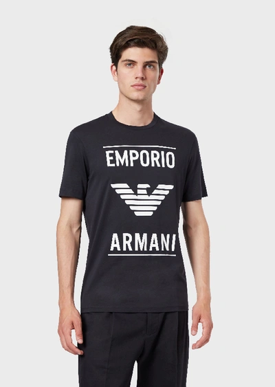 Shop Emporio Armani T-shirts - Item 12360382 In Navy Blue