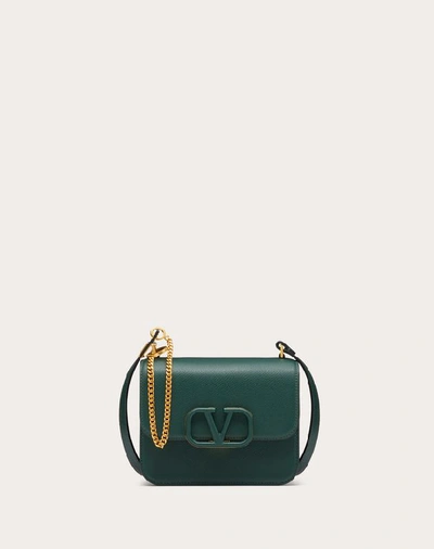 Shop Valentino Garavani Small Vsling Grainy Calfskin Shoulder Bag In English Green