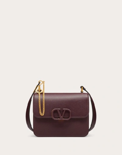 Shop Valentino Garavani Vsling Grainy Calfskin Shoulder Bag In Rubin