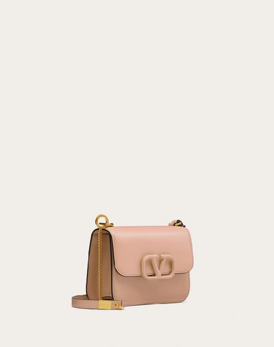 Shop Valentino Garavani Small Vsling Shiny Calfskin Shoulder Bag In Rose Cannelle