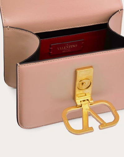 Shop Valentino Garavani Small Vsling Shiny Calfskin Shoulder Bag In Rose Cannelle