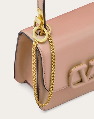 Shop Valentino Garavani Small Vsling Shiny Calfskin Shoulder Bag In Rose Cannelle