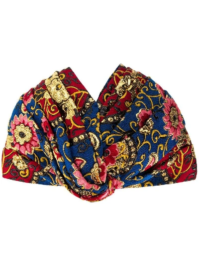 Shop Gucci Floral Jacquard Headband In Multicolor