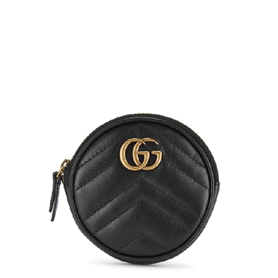Shop Gucci Gg Marmont Black Leather Coin Purse