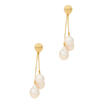 Shop Anissa Kermiche Trois Soeurs Gold-plated Earrings In Pearl