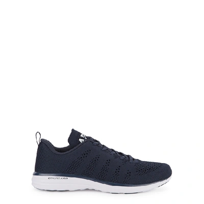Shop Apl Athletic Propulsion Labs Techloom Pro Navy Knitted Sneakers