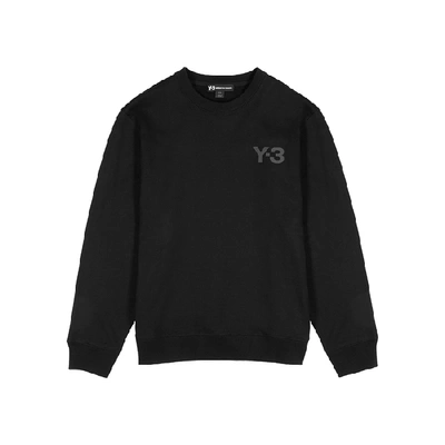 Shop Y-3 Black Printed-logo Cotton Sweatshirt