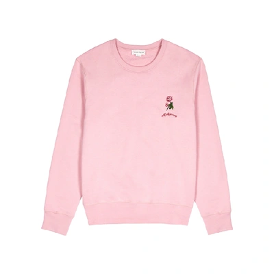 Shop Alexander Mcqueen Pink Embroidered Cotton Sweatshirt