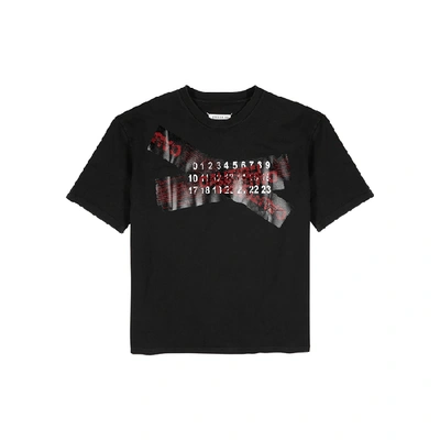 Shop Maison Margiela Black Printed Cotton T-shirt