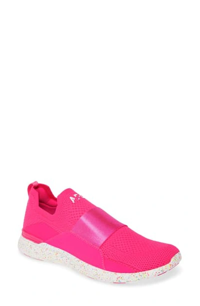 Shop Apl Athletic Propulsion Labs Techloom Bliss Neon Knit Running Shoe In Neon Pink/ White/ Speckle