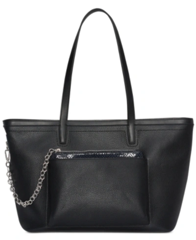 Shop Calvin Klein Beverly Tote In Black/silver