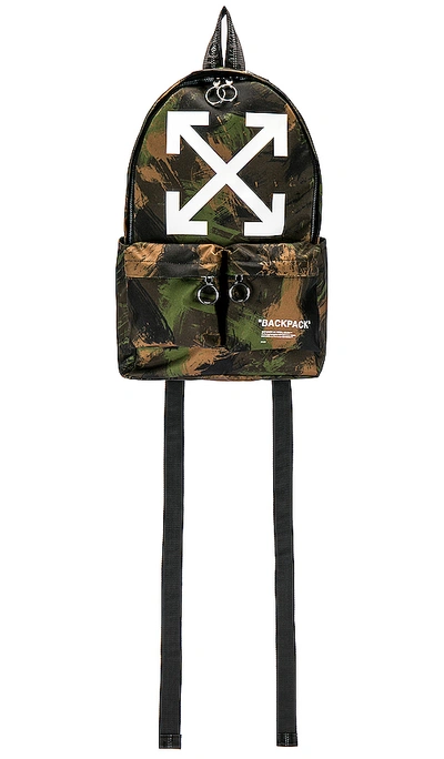 Shop Off-white Quote Backpack In Camo & White