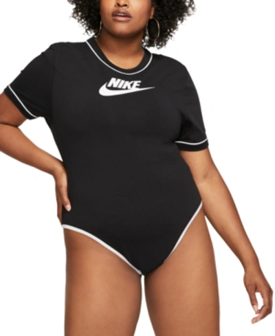 Shop Nike Plus Size Heritage Bodysuit In Black/white