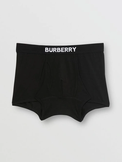 Shop Burberry Cotton Boxer Shorts In Black