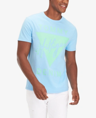 Shop Tommy Hilfiger Denim Men's Angola Logo Graphic T-shirt In Alaskan Blue