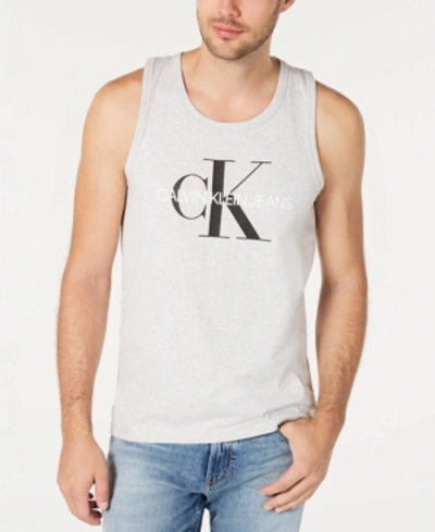 Shop Calvin Klein Jeans Est.1978 Men's Monogram Logo Graphic Tank In Medium Charcoal Heather