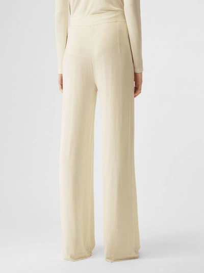 Shop Burberry Jersey Wide-leg Trousers In Off White