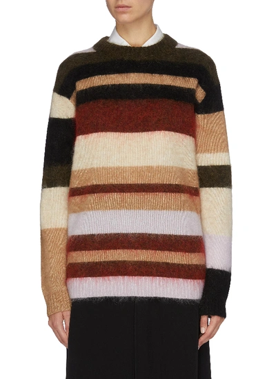 Shop Acne Studios Colourblock Stripe Oversized Sweater