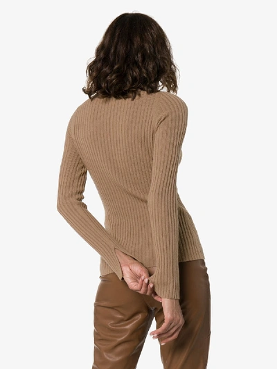 Shop Nili Lotan Roll Neck Myla Cashmere Sweater In 103 - Brown