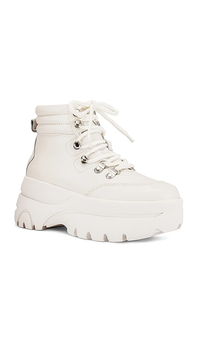 Shop Steve Madden Husky Boot In White Leather