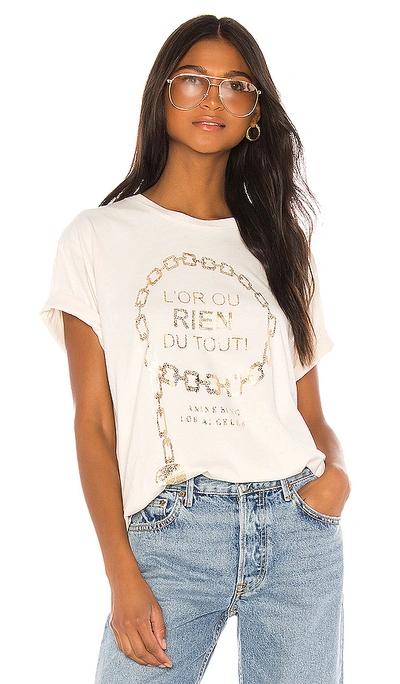 Shop Anine Bing Ringo Tee In Ivory. In Goldie