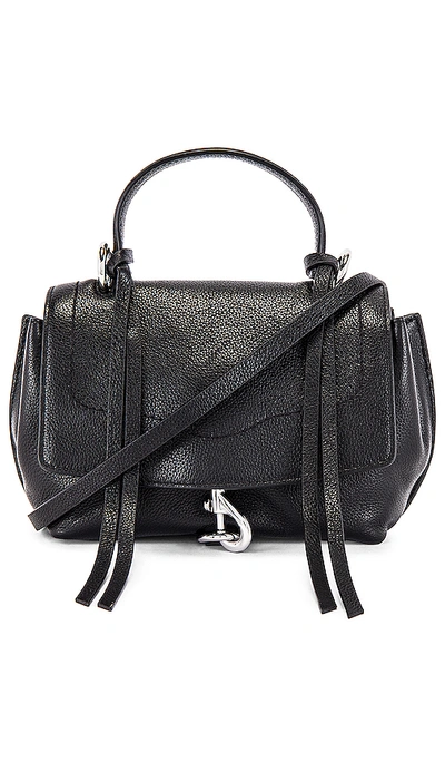 Shop Rebecca Minkoff Stella Mini Flap Satchel In Black.