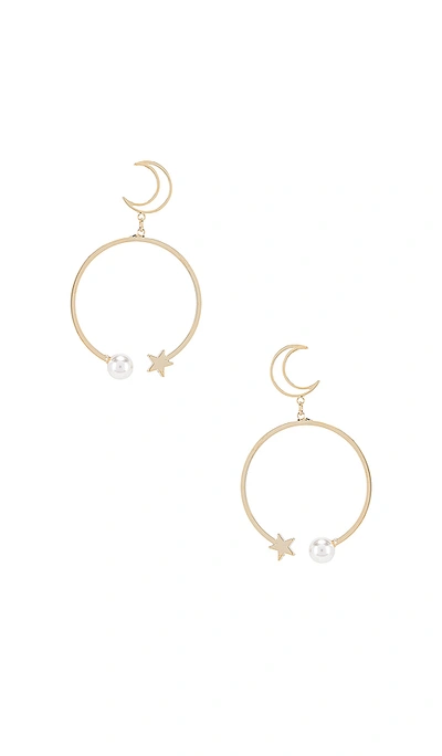 Shop Shashi Mona Moon Drop Earrings In Gold