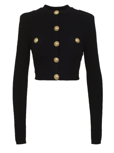 Shop Balmain Paris Cardigan In Black