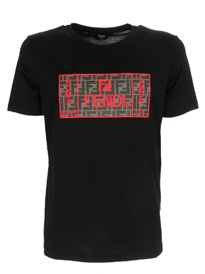 Shop Fendi Ff Roma/amor T-shirt