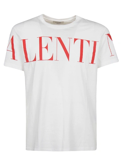 Shop Valentino Logo Print T-shirt In Bianco Rosso