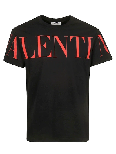 Shop Valentino Logo T-shirt In Nr Nero Rosso