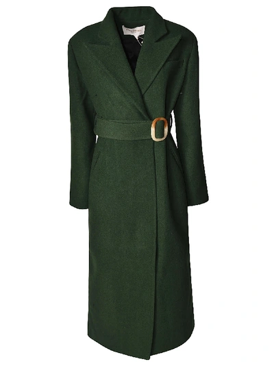 Shop Materiel Belted Coat In Verde