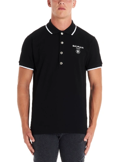 Shop Balmain Polo In Black