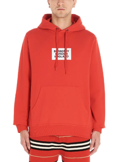 Shop Burberry Farrows Hoodie In Red
