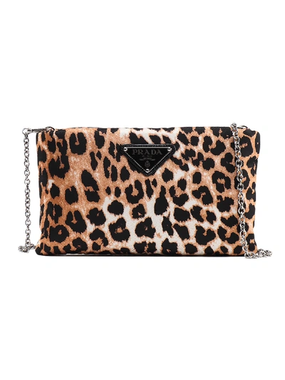 Shop Prada Clutch Tess. Leopard In Avorio